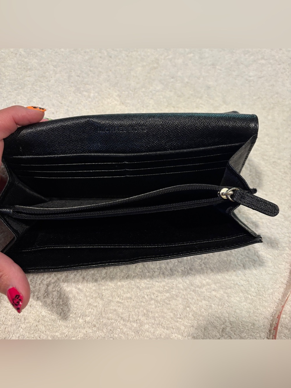 Michael Kors Black Snake-Embossed Continental Wallet with Gold MK Logo - Picture 5 of 8